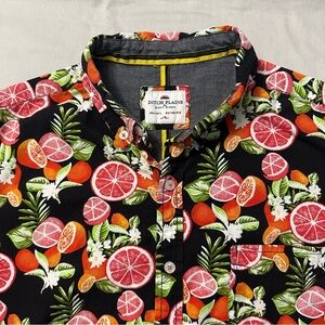 Ditch Plains by Ricky Singh Grapefruit Citrus Print Shirt L